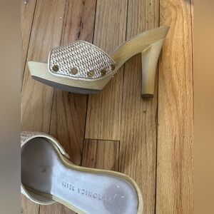 Veronica Beard Tan Woven Women's Heels